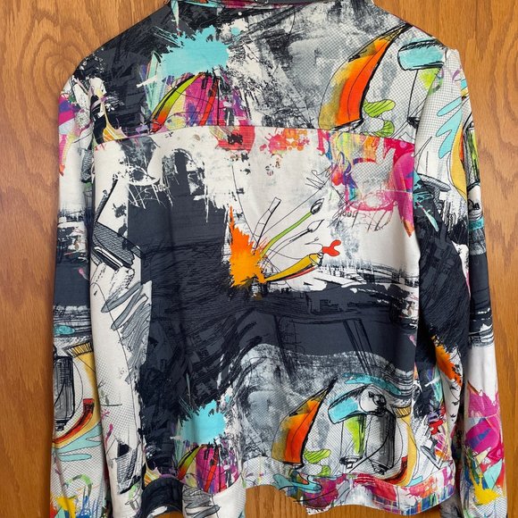 MODE VIN ROUGE Moto-style Jacket. Multi-color. XL - Picture 2 of 4